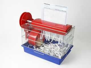 Illustration for article titled Hamster-Powered Paper Shredder Mark II
